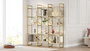 Hanah Home Vg6-Ge Estantería de Mármol Blanco y Dorado